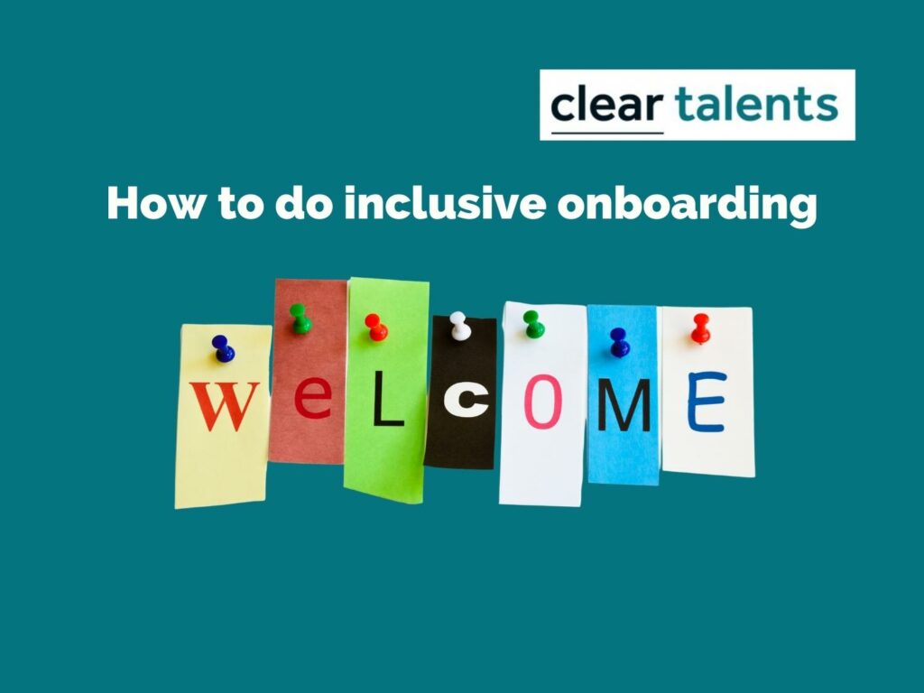 How to do inclusive onboarding. Post its spell the word 'welcome'.