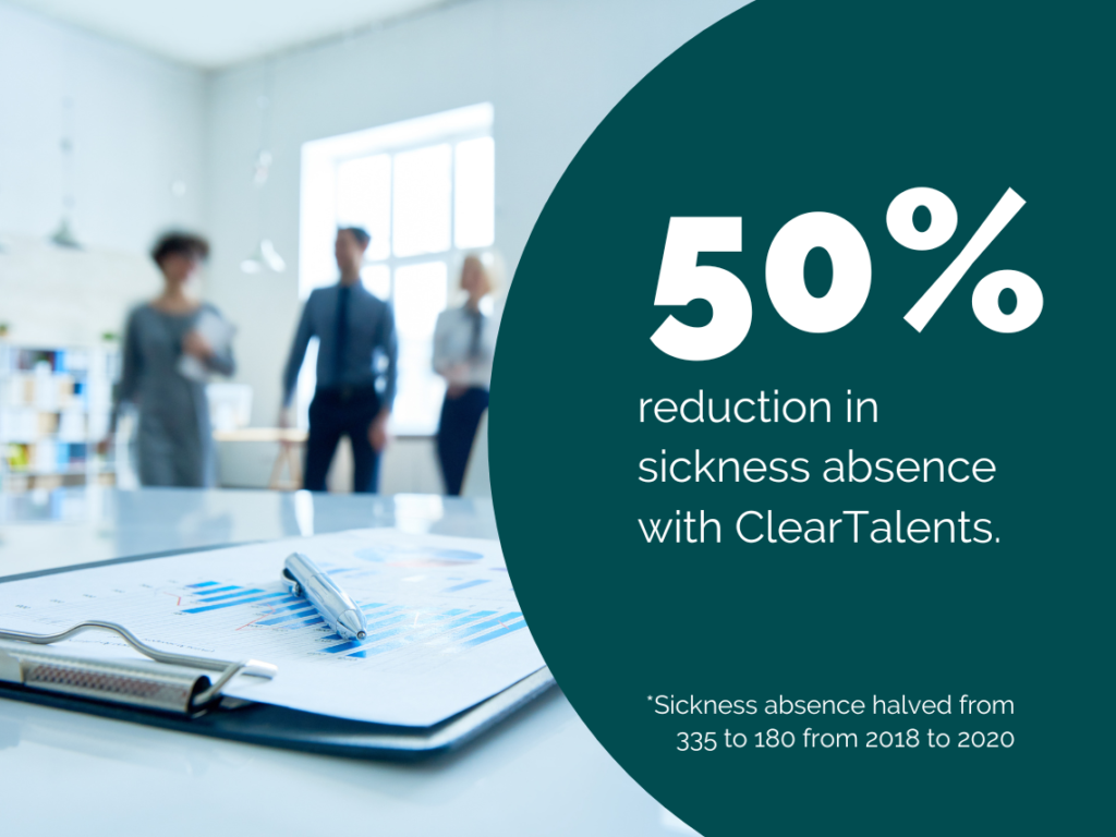 50% reduction in sickness absence with ClearTalents